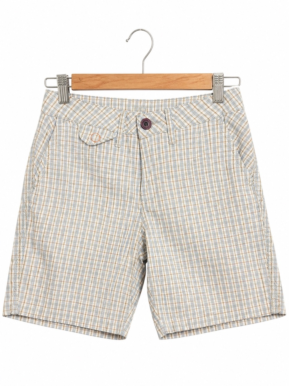 Jag  Jeans Plaid Shorts – Women’s Size 4 – Light Blue/White – Stretch Waist